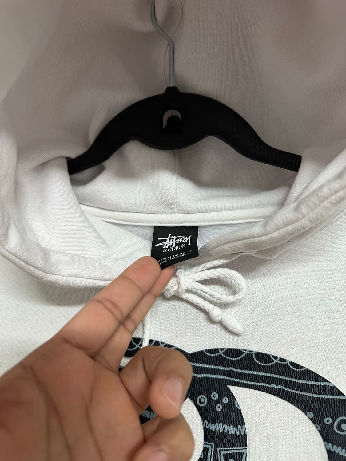 Stussy 스투시 화이트 후드티 M 상품이미지3