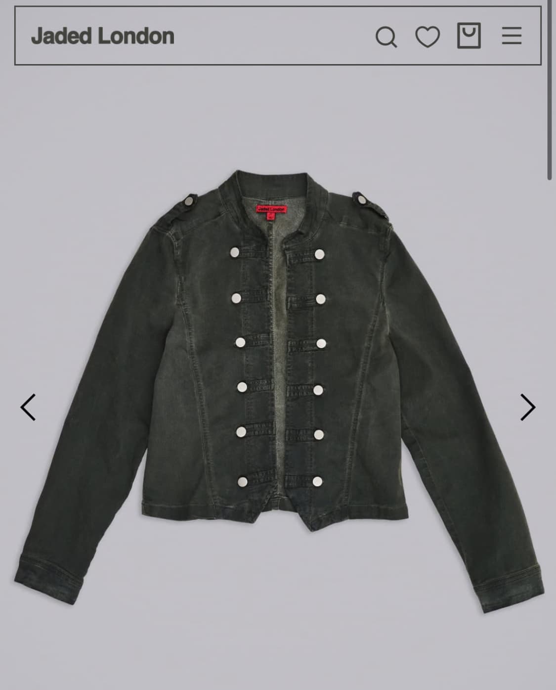 (구해요) jaded london 나폴레옹 자켓 차콜 구해요 상품이미지1