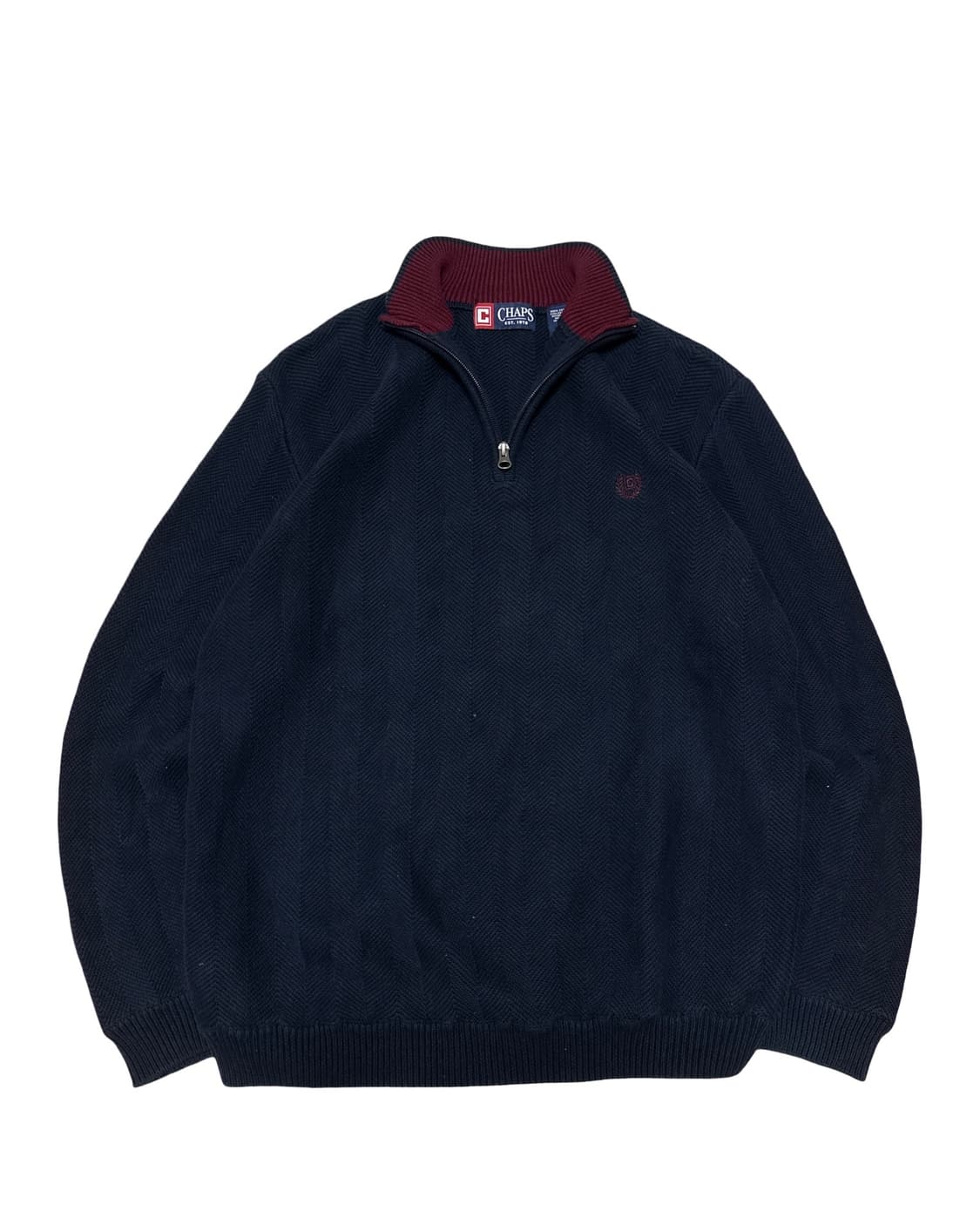 챕스 랄프로렌 네이비 반집업 니트 상품이미지1