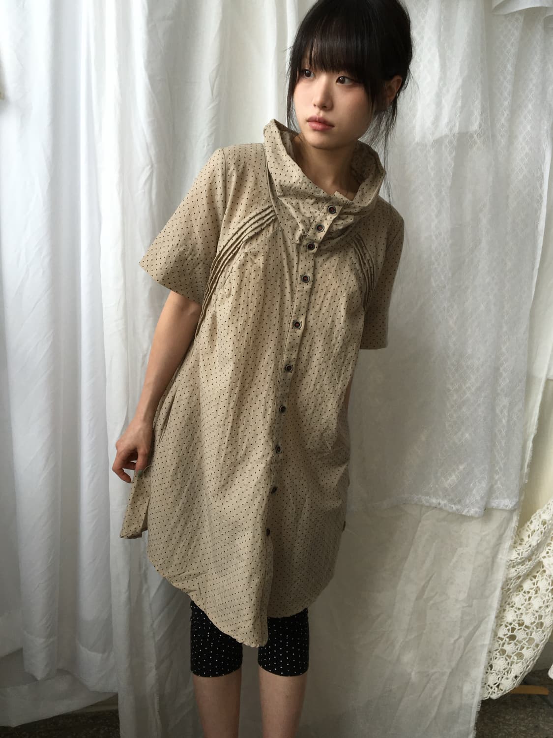 ⊹ Wide Neck Dot Dress 상품이미지3