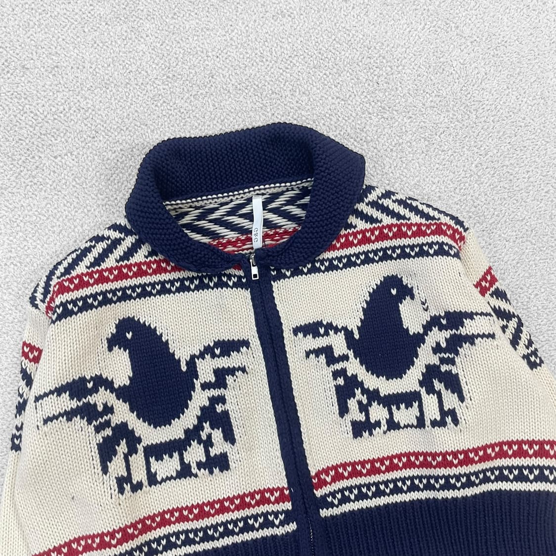 G&G 아메리칸 빈티지 노르딕 코위찬 크롭 니트집업 상품이미지3