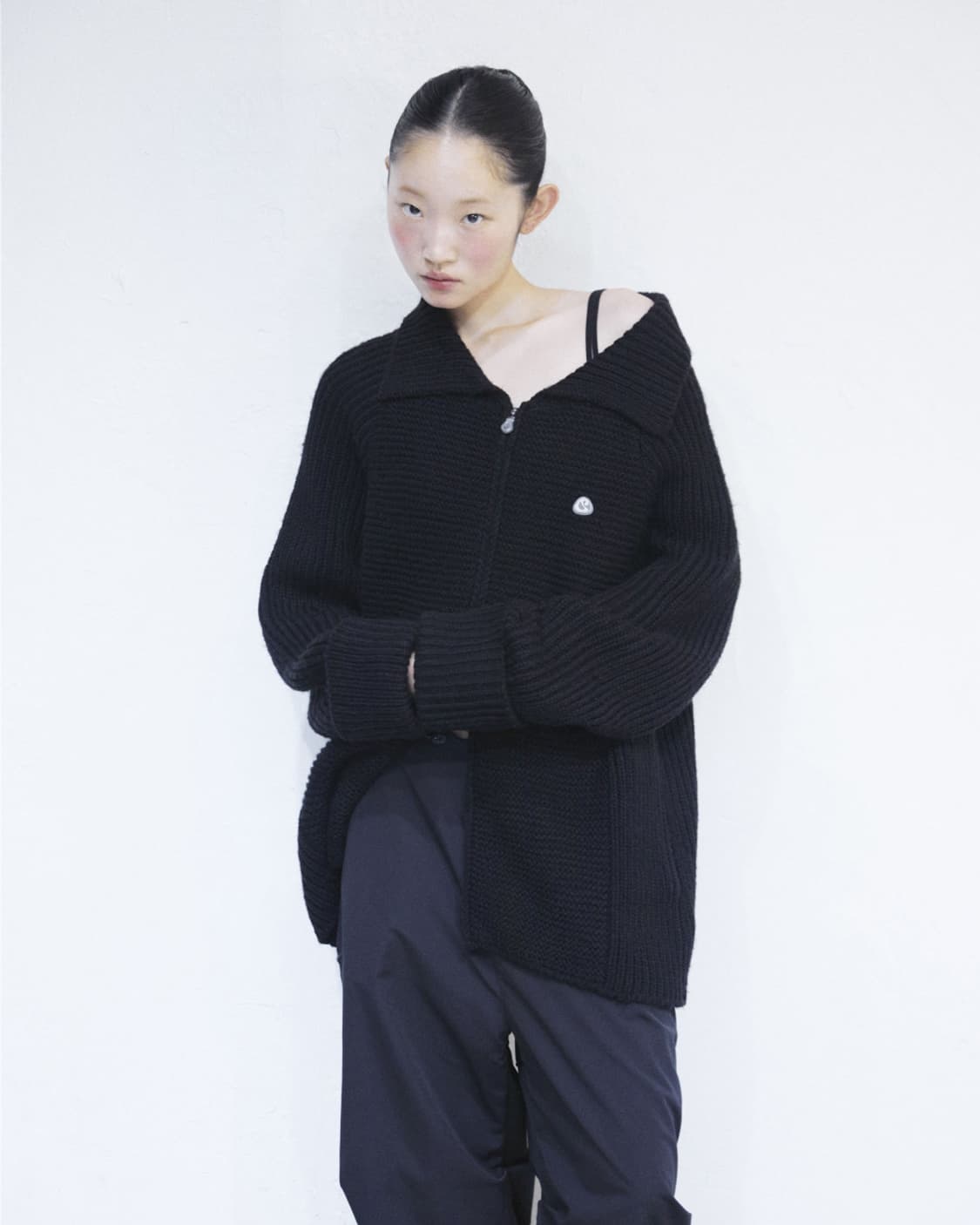 코이세이오 세일러 니트 집업 블랙 상품이미지3