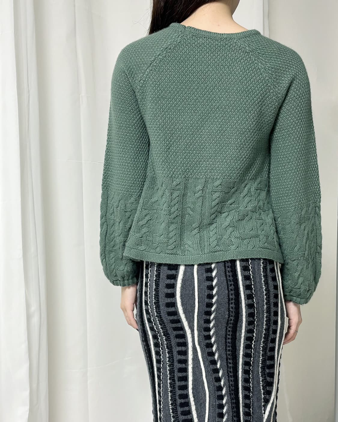 Quinto PUNTO 애쉬 민트 와플 라글란 풀오버 상품이미지7