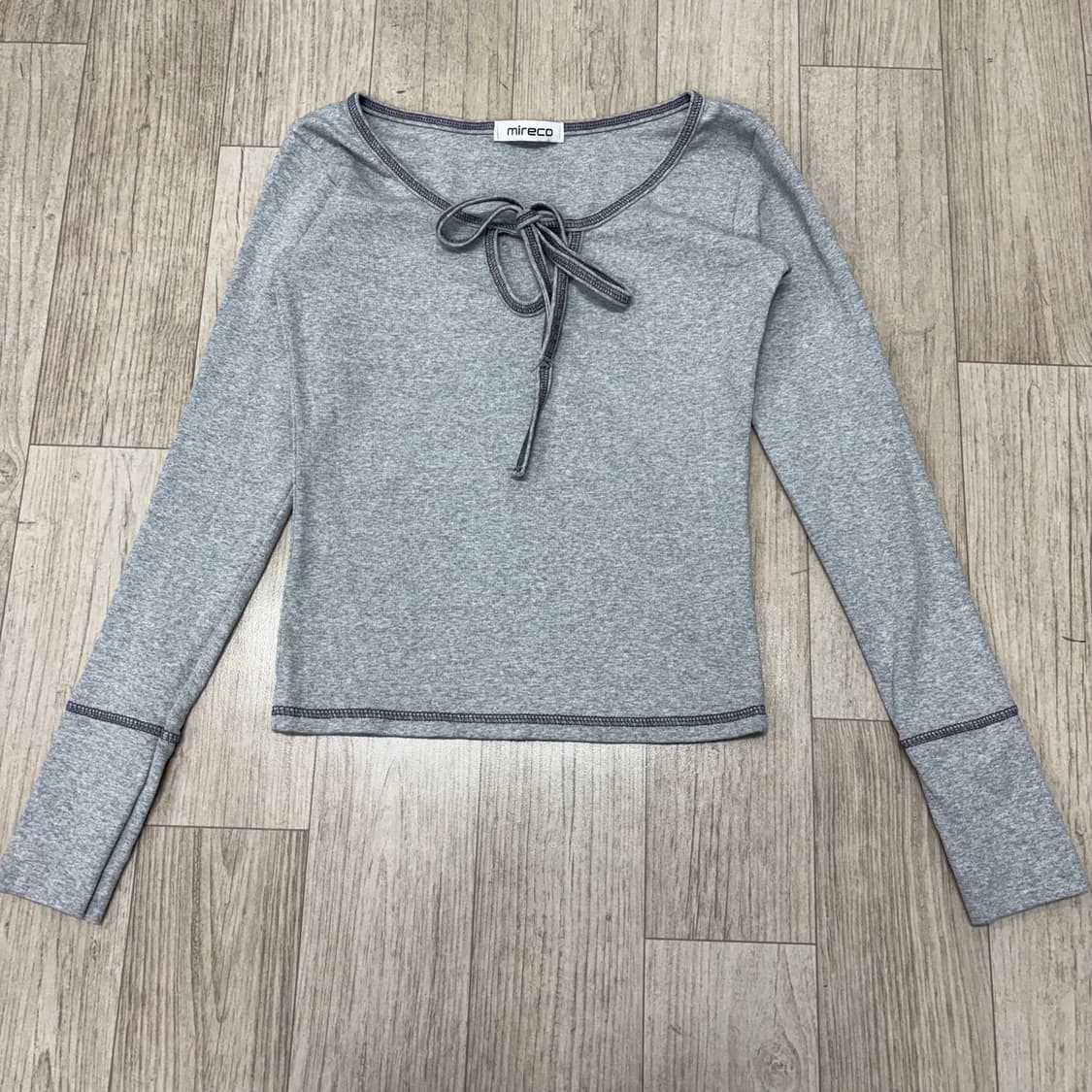 미레코 리본 그레이 긴팔 상품이미지3