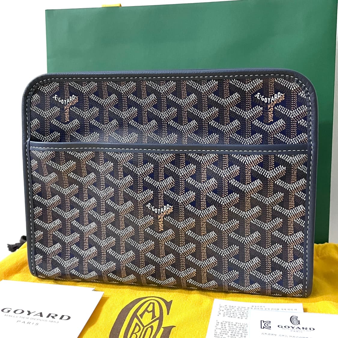 [미사용 새상품] 고야드 쥬방스 MM 네이비 클러치 백 가방 상품이미지2