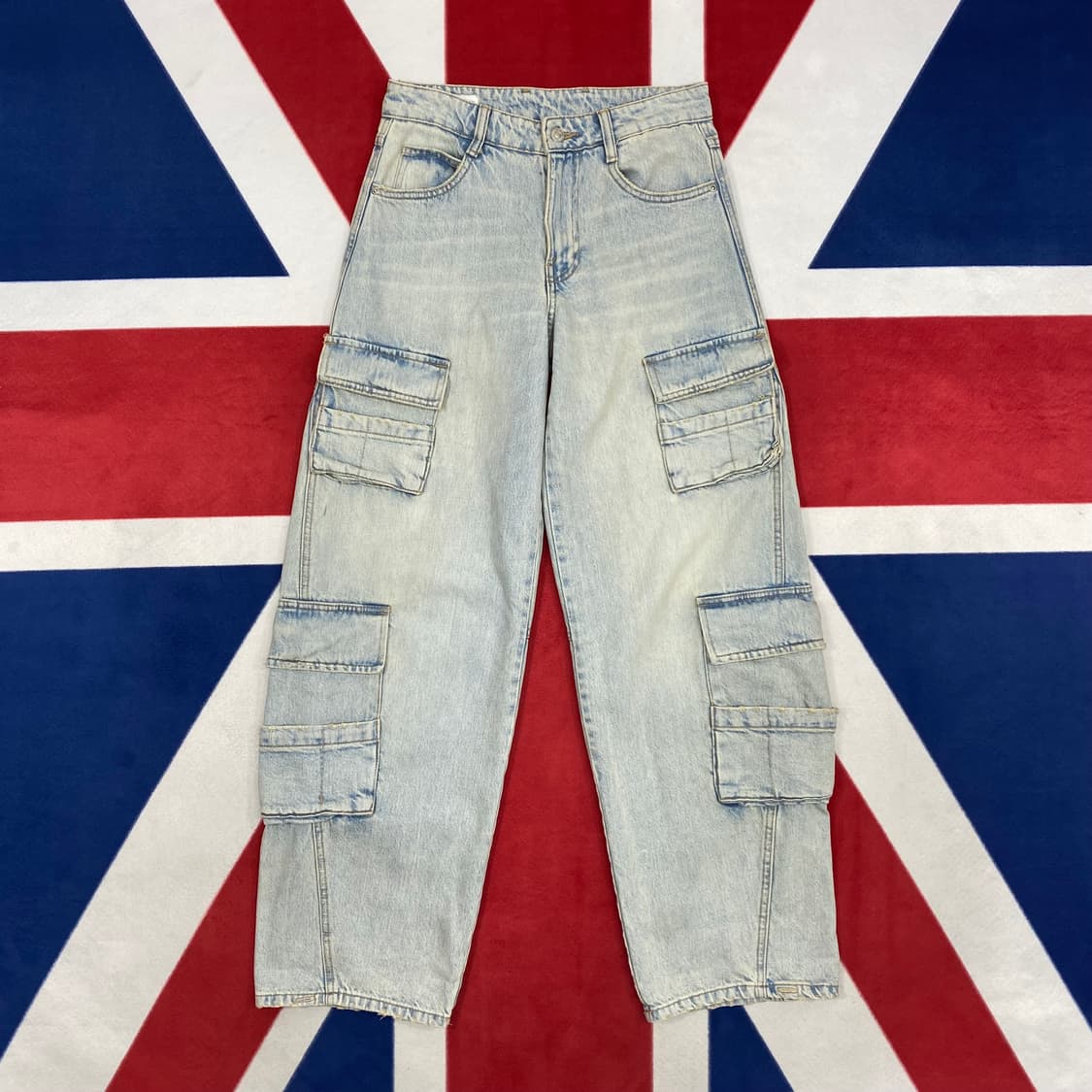 자라 멀티포켓 와이드 데님 카고팬츠 실측29 상품이미지1