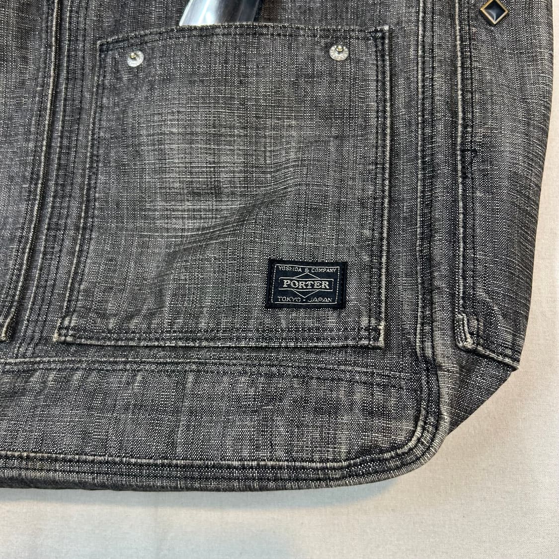 요시다 포터 온스 코튼 블랙 데님 숄더백 토트백 P06 상품이미지3