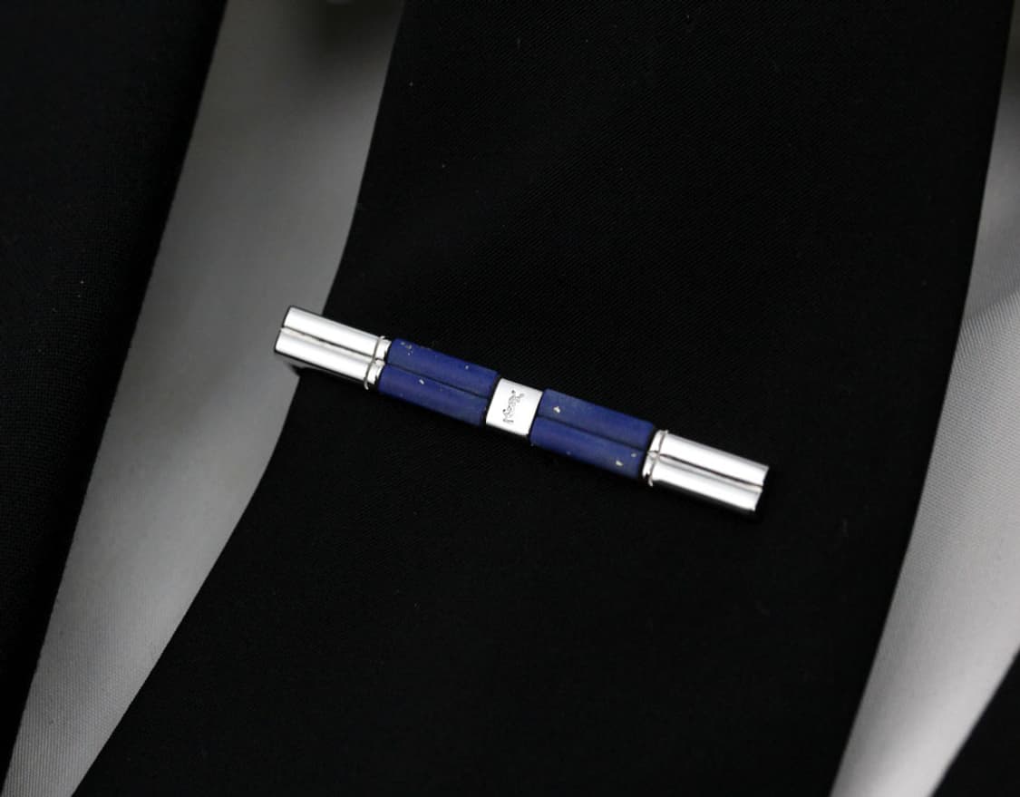 입생로랑 A등급 5.5cm 천연 라피스 원석 남자 명품 넥타이핀 상품이미지6