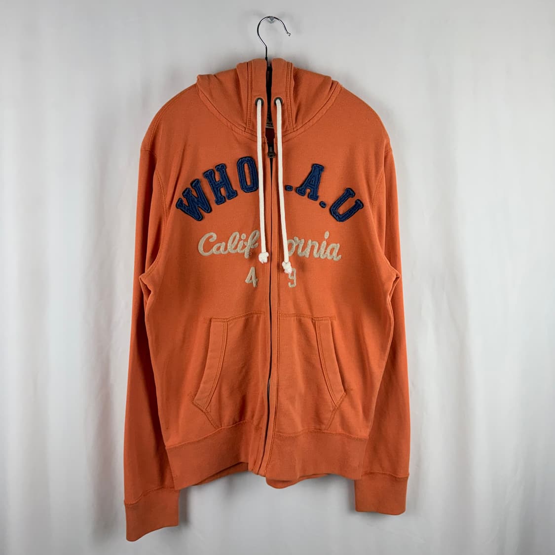 (L) 후아유 패치로고 후드집업 오렌지 상품이미지2