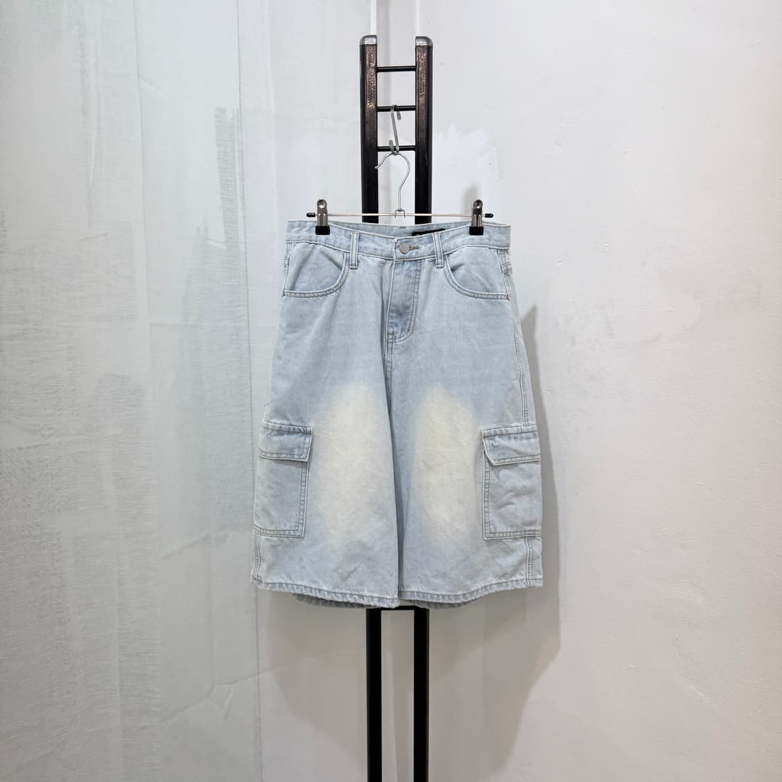워싱연청반바지 카고데님 버뮤다팬츠 4644 상품이미지1