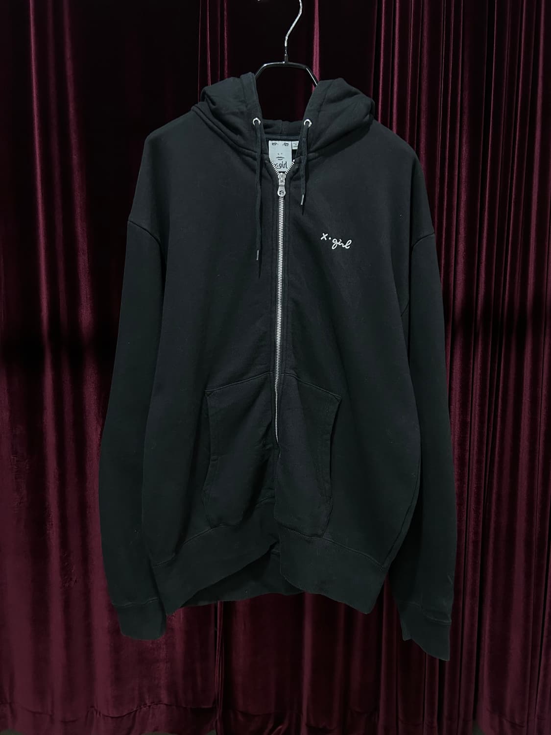 X-GIRL cursive logo hoodie zip-up 상품이미지1