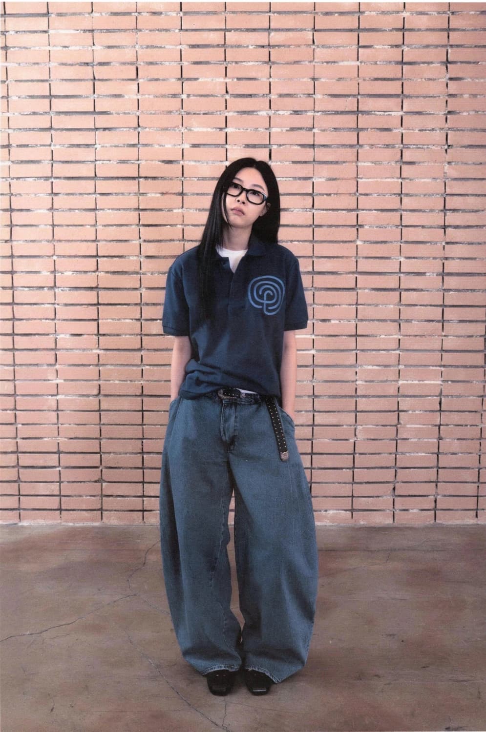 핀다웃 Heart Labyrinth polo shirts (navy) 상품이미지1