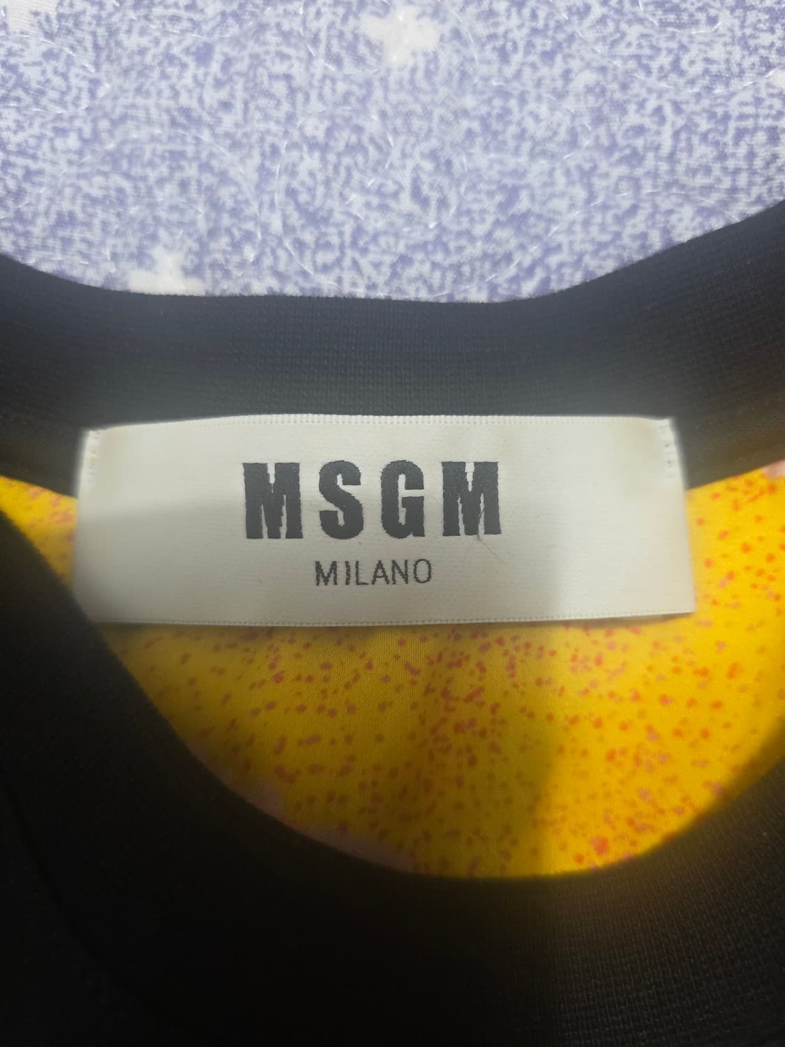 MSGM 밀라노 플라워 배색 로고 반팔티 블랙 XS 오버핏 상품이미지3