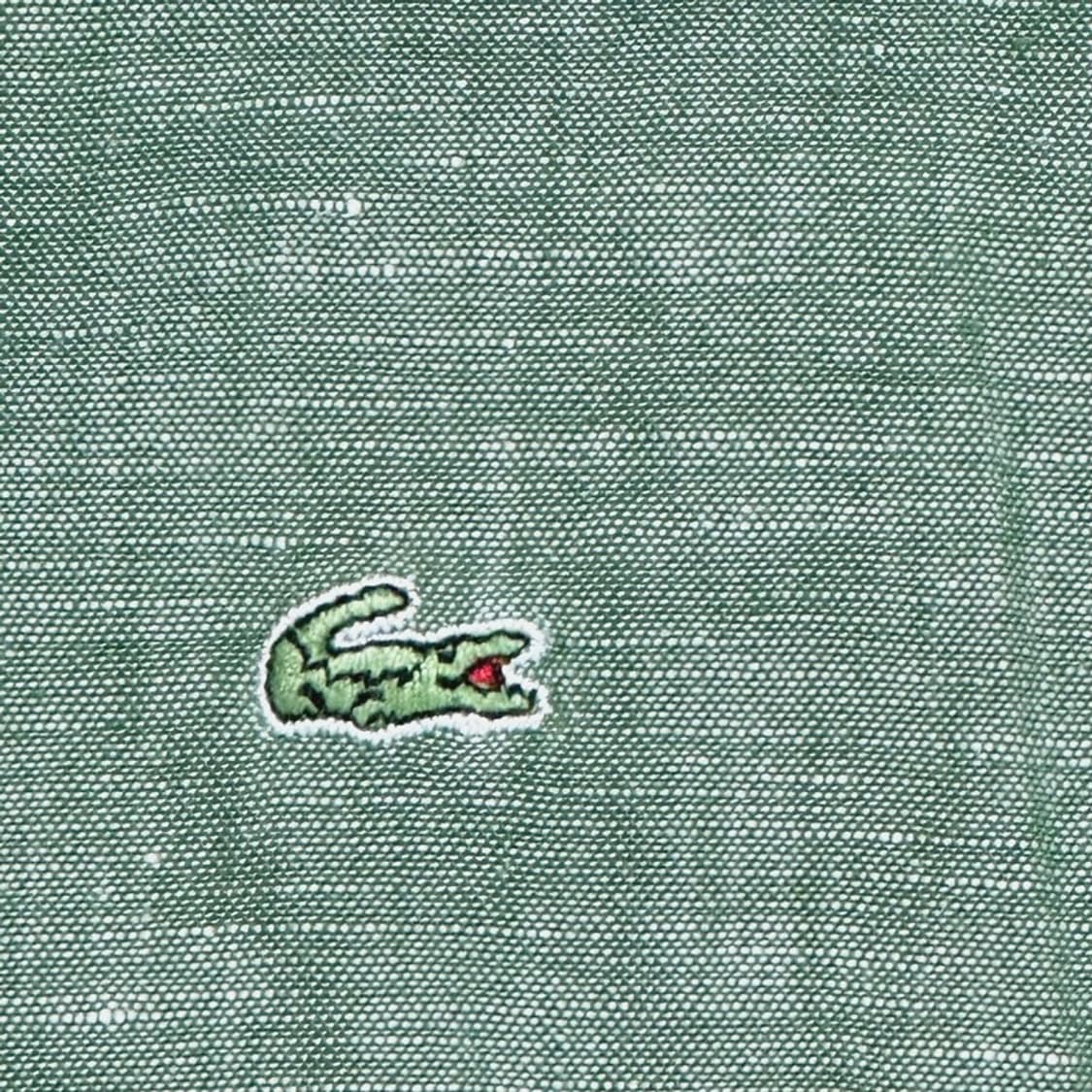 LACOSTE 린넨 100% 7부 셔츠 그린 상품이미지2