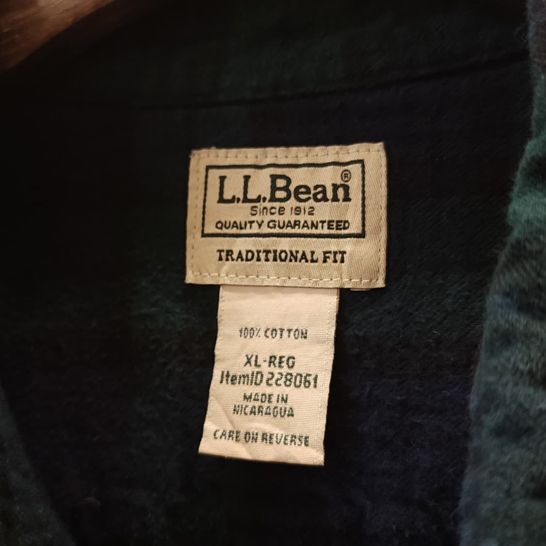 90s 엘엘빈 체크셔츠 플란넬 셔츠 헤비코튼 빅셔츠 블랙와치 패턴 xl 상품이미지5