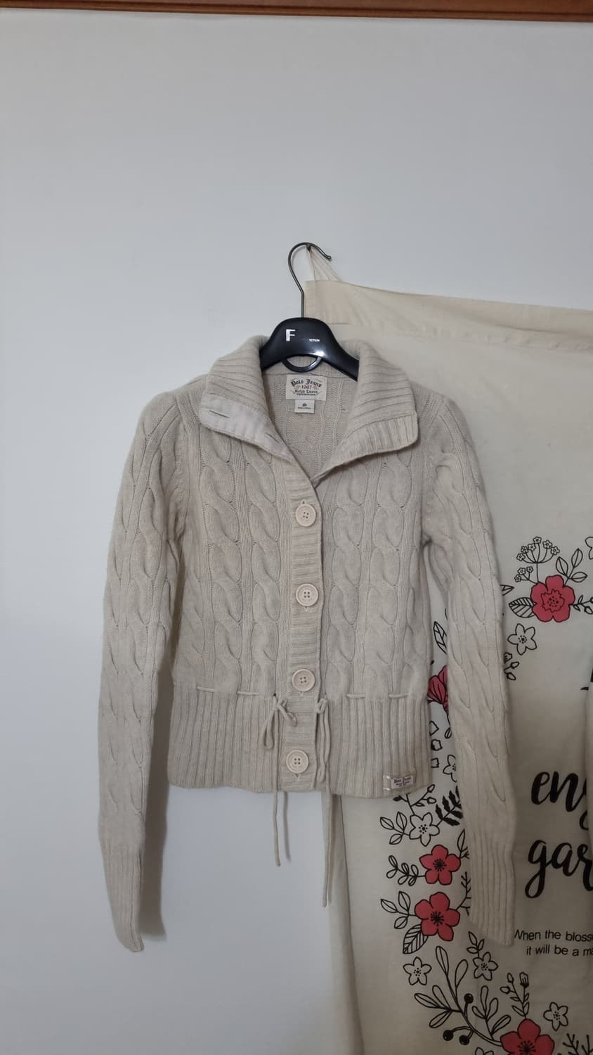 두산 90'S 폴로진스 하이넥 꽈배기 니트 가디건 상품이미지1