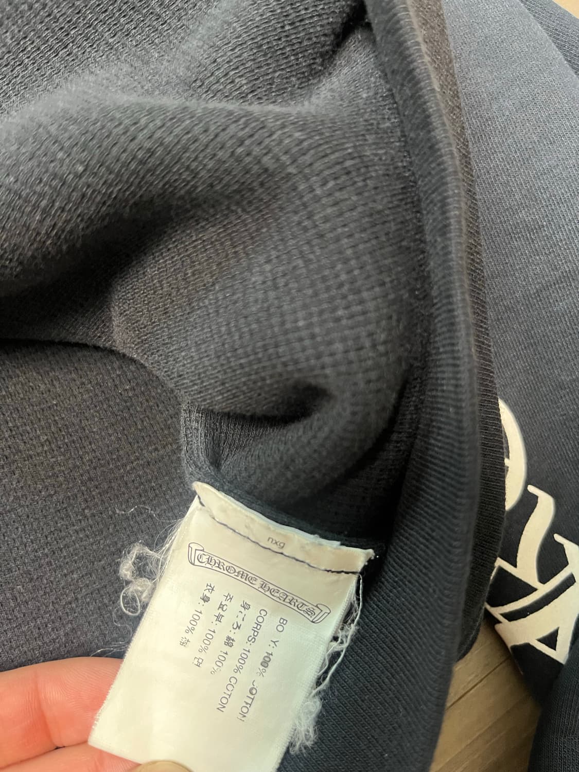 크롬하츠 스크롤로고 플리스 헤비웨스트 후드집업M  상품이미지5