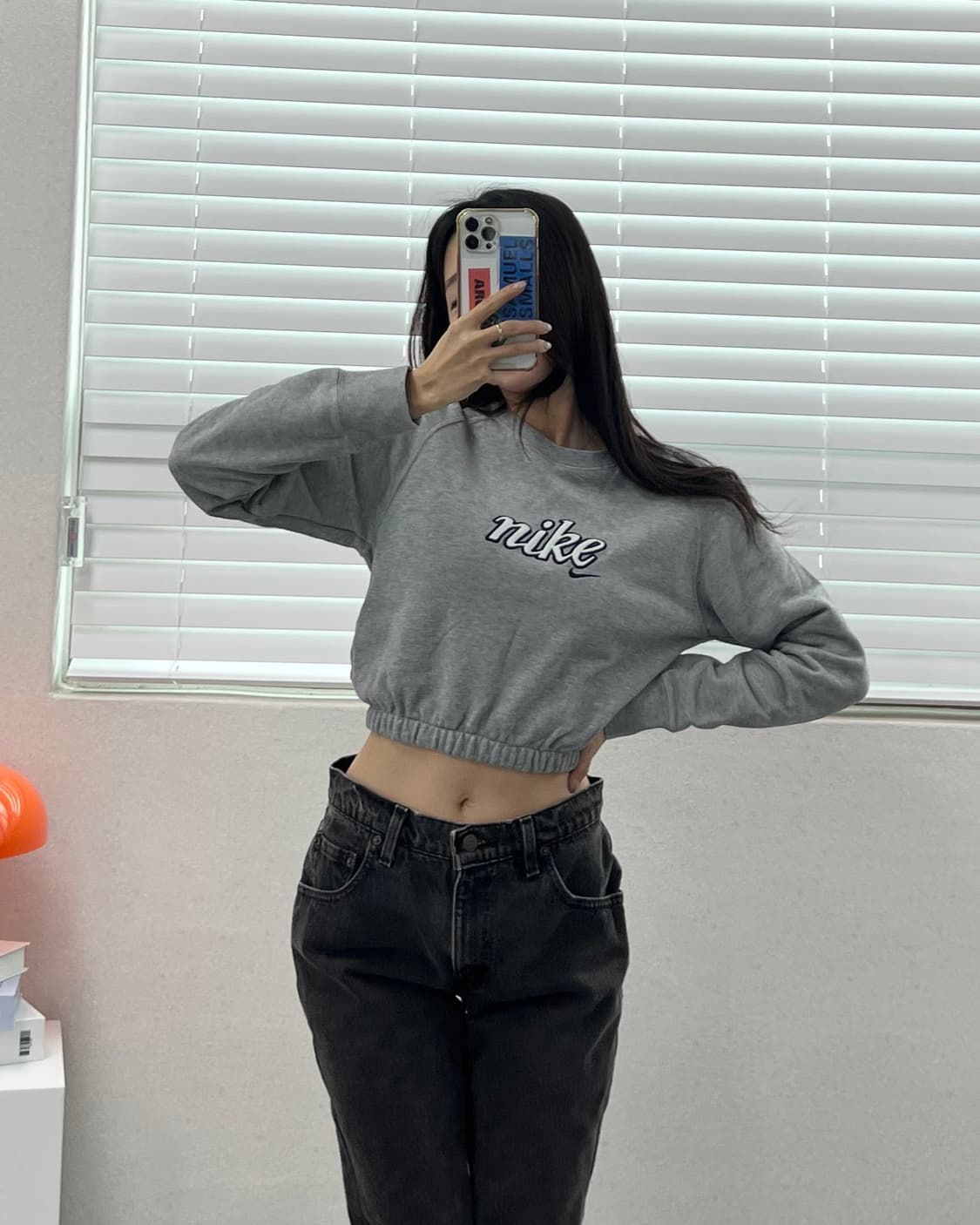 (WOMEN)나이키 크롭 맨투맨-M1866 상품이미지1