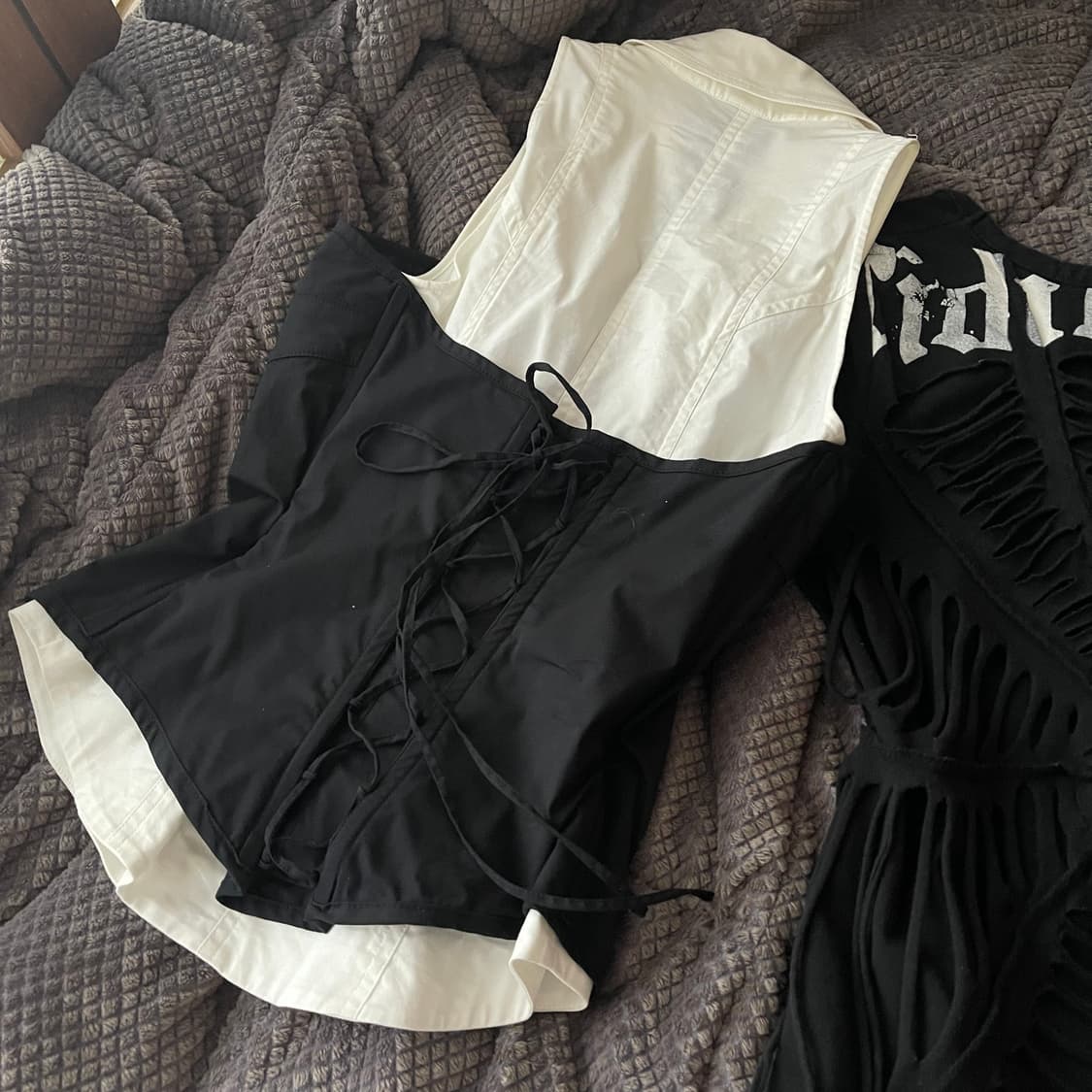 펑크 홀터넥 코르셋 셔츠 뷔스티에 상품이미지2