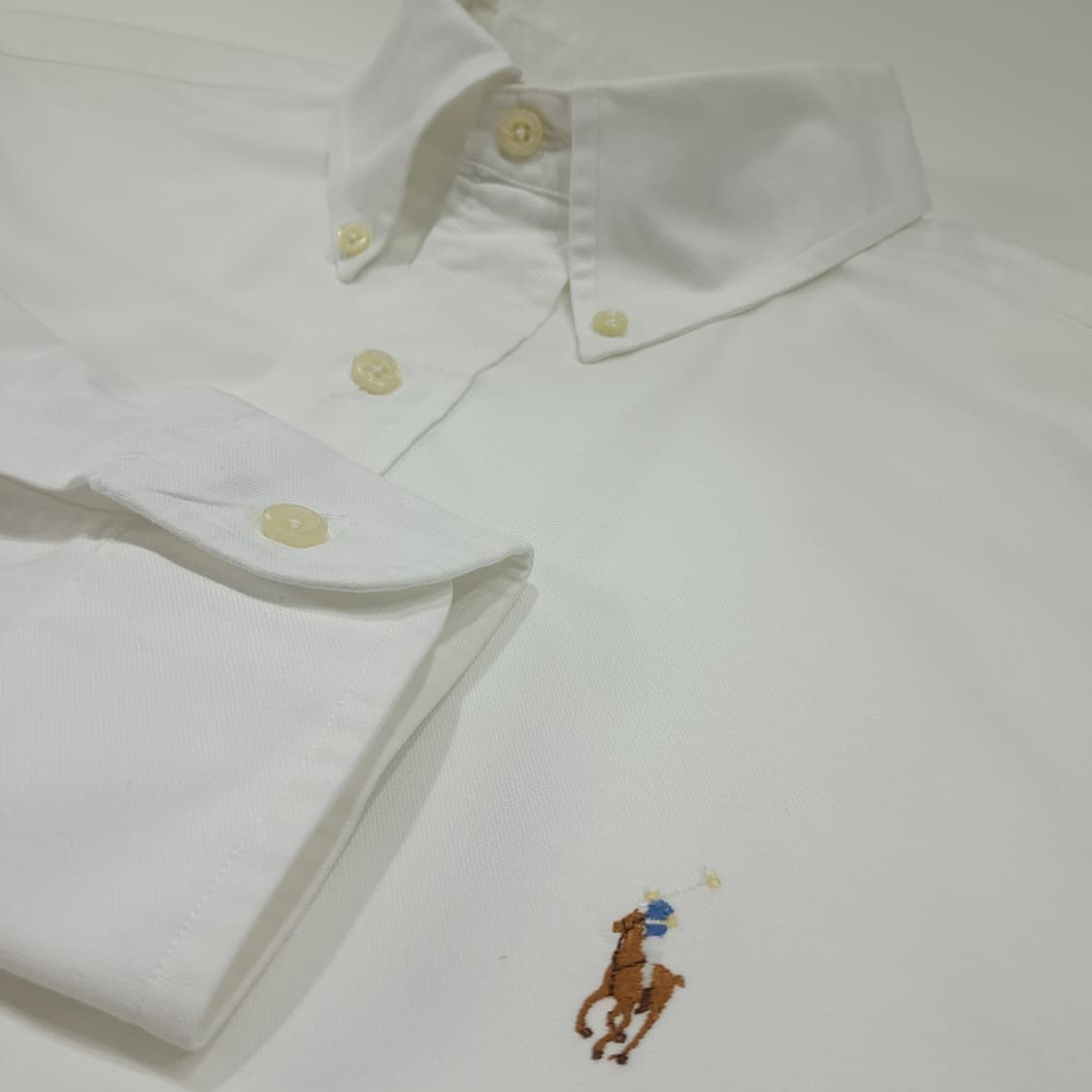 CL388 XL 폴로 90s 코튼 핀포인트 화이트 셔츠 남방 상품이미지4