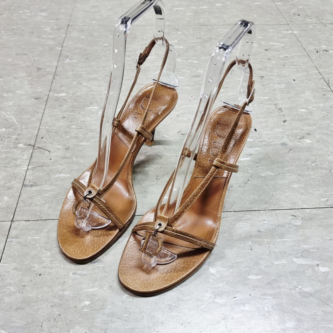 Dior 디올 가죽 샌들 오픈토힐 슬링백 구두 (225mm/35.5) 상품이미지1