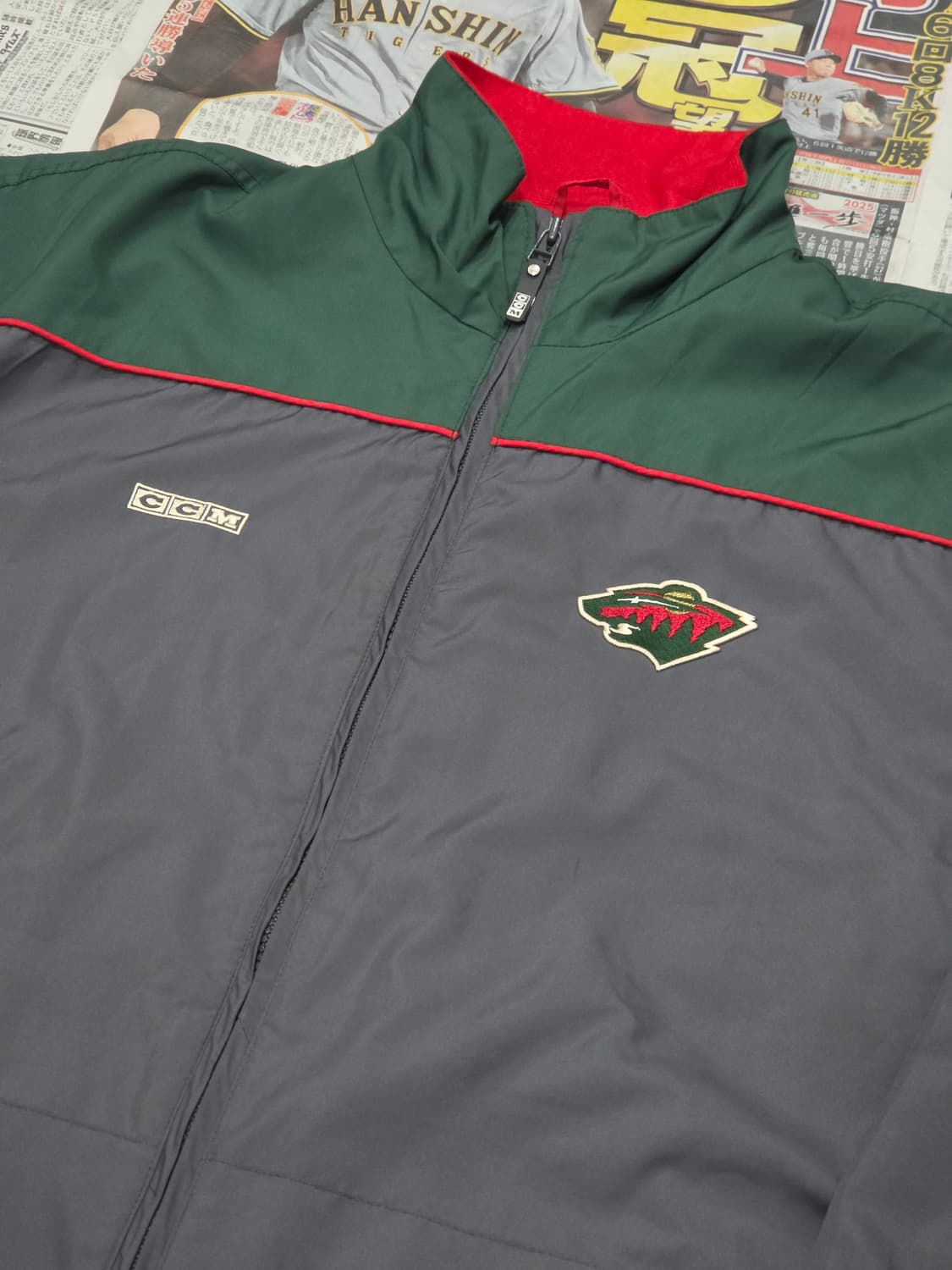 90's CCM 미네소타 와일드 윈드브레이커 L 상품이미지2