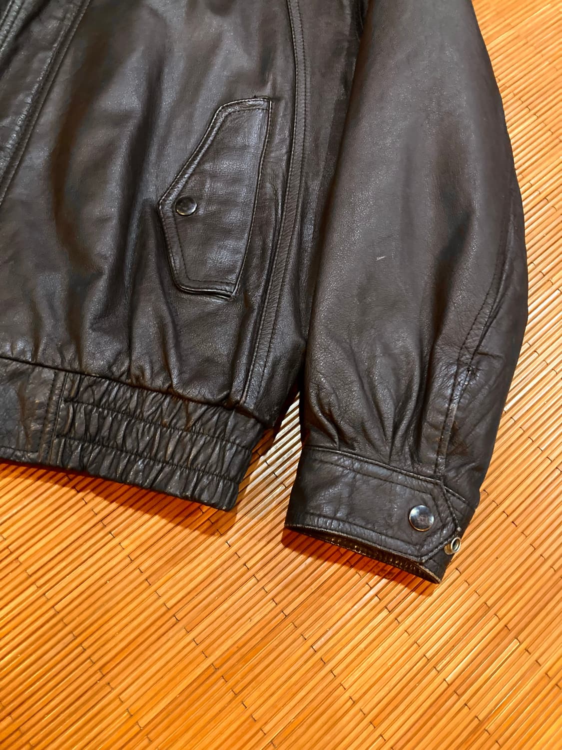 JPN vtg 램스킨 레더자켓 다크브라운 상품이미지7