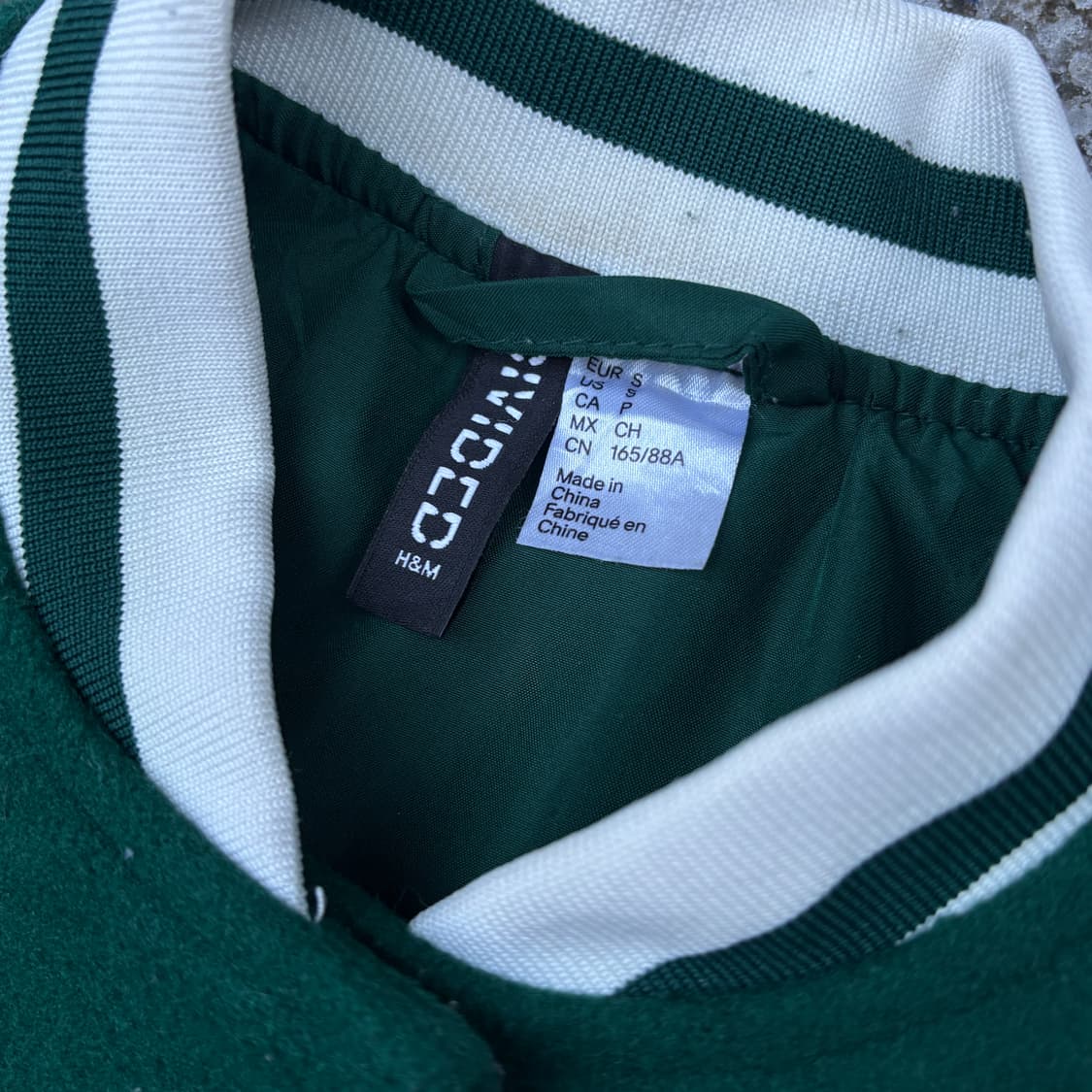 빈티지 리얼레더 그린 자수 바시티자켓 상품이미지5