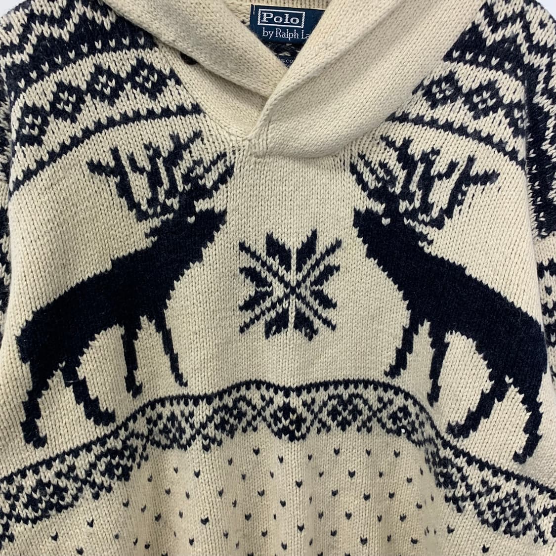 폴로 랄프로렌 아이보리 노르딕 숄카라 니트 상품이미지4