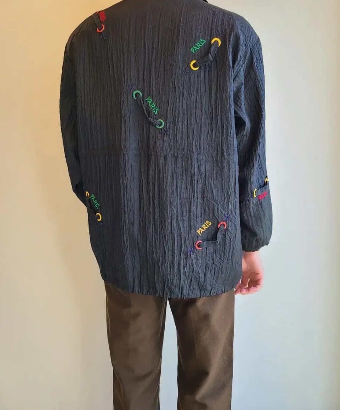 PARIS 레터링 자수 바람막이 재킷 상품이미지1