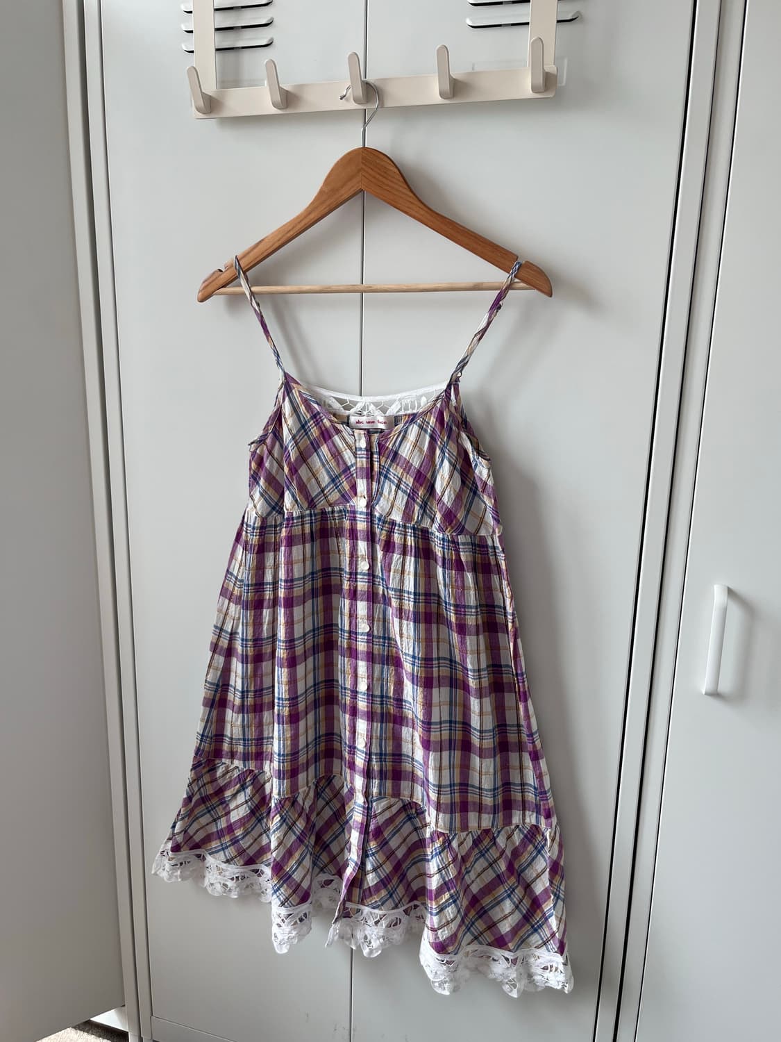 Abc une face 하구미 체크 레이스 뷔스티에 원피스 상품이미지1