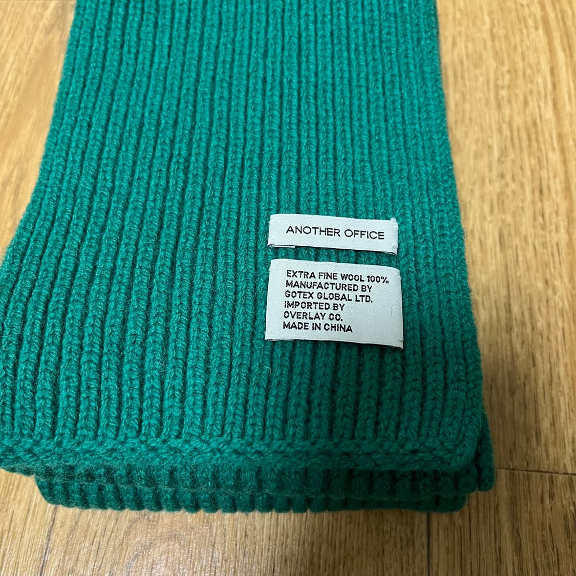 어나더오피스 엑스트라파인울 100% 머플러 포레스트그린 목도리 상품이미지3