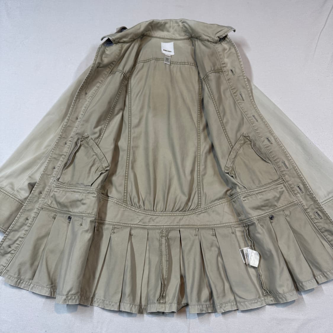 S) 디젤 빈티지 코튼 후디드 플리츠 자켓 상품이미지5