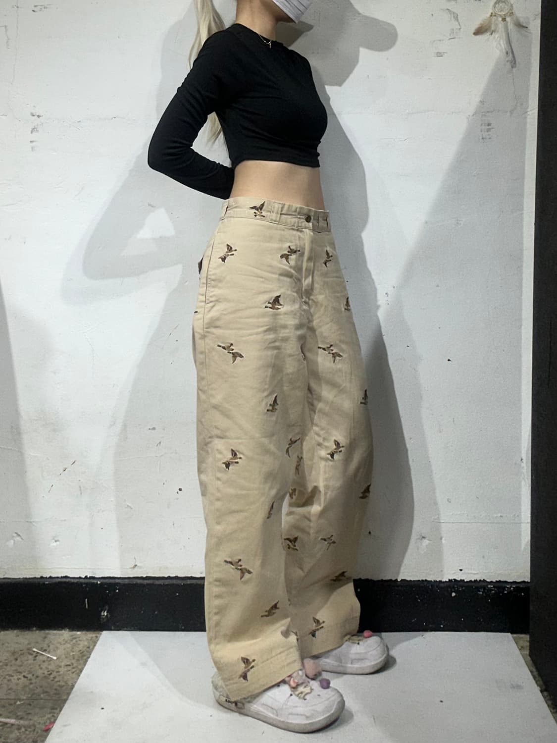 폴로 랄프 로렌 베이지 근본 천둥오리 자수 와이드 치노 팬츠 면바지  상품이미지1