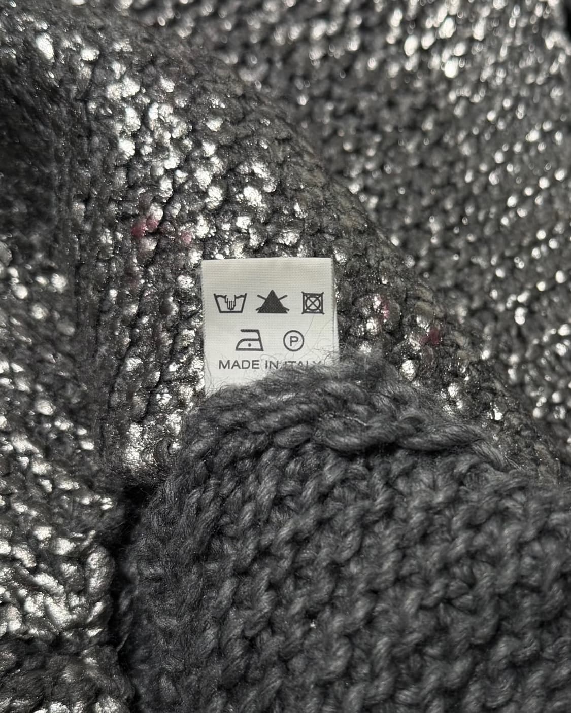 마시모 아르디조네 실버 메탈릭 니트 퍼 트리밍 판초 상품이미지10