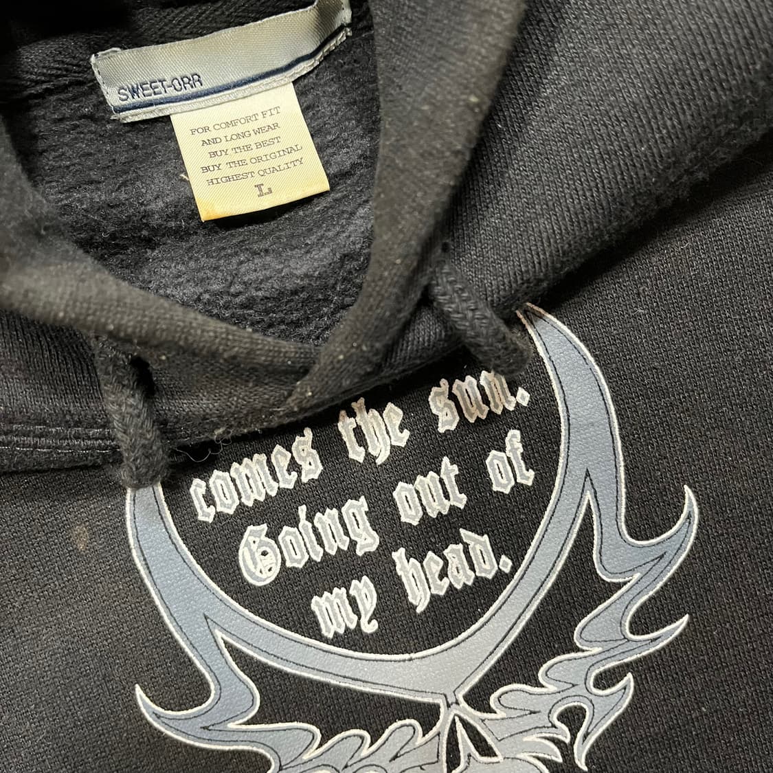 펑크 SWEET - ORR 드래곤 레터링 아트 다크 후디 상품이미지5