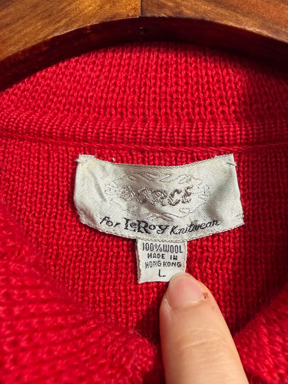 울 100% 레드 니트 가디건 L wool 100%  상품이미지9