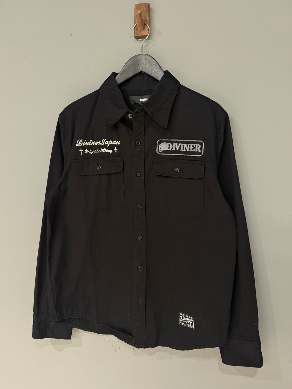 skull embroied detail over-fit shirt 상품이미지5