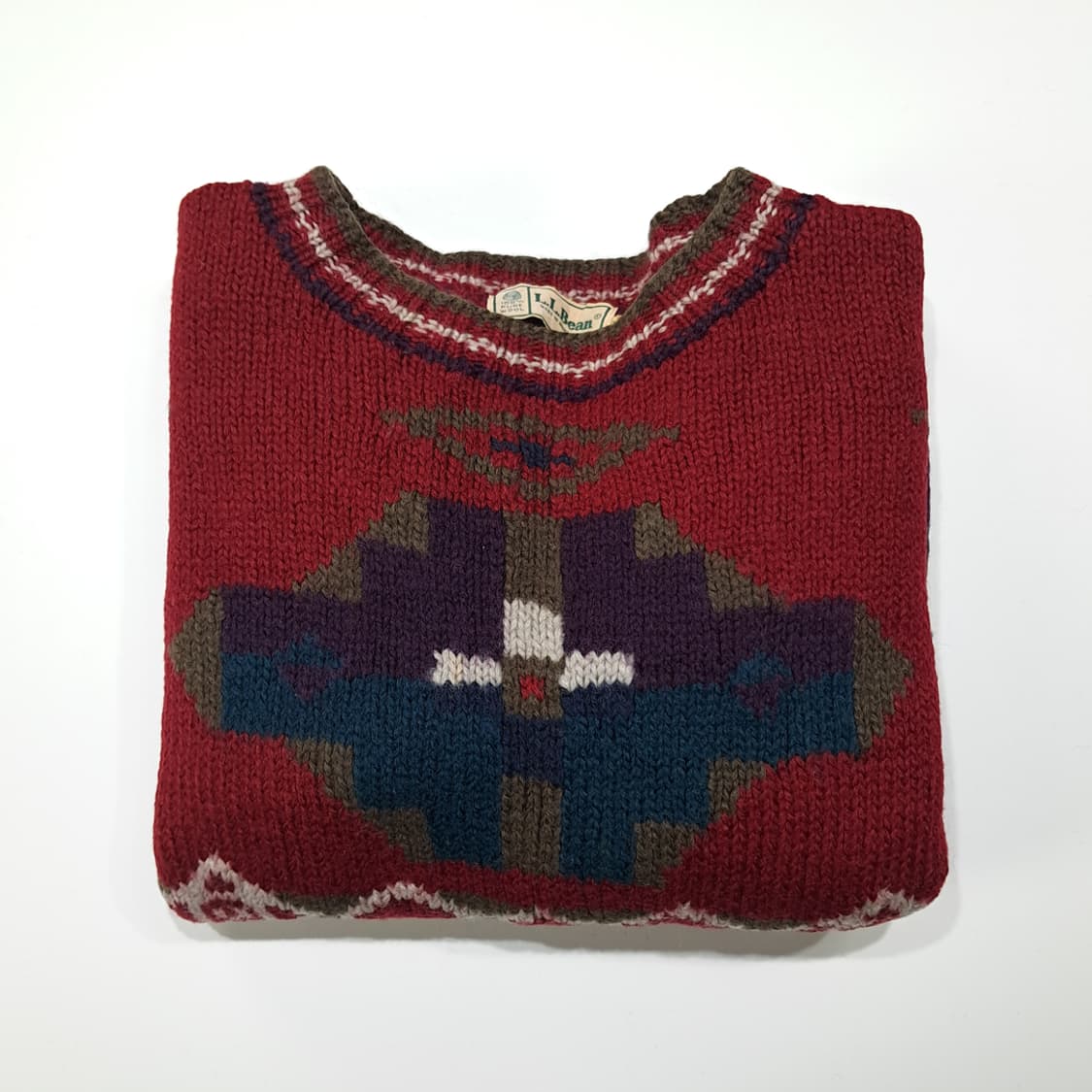 CL106 L 엘엘빈 80s 퓨어 울 네이티브 패턴 크루넥 니트 상품이미지6