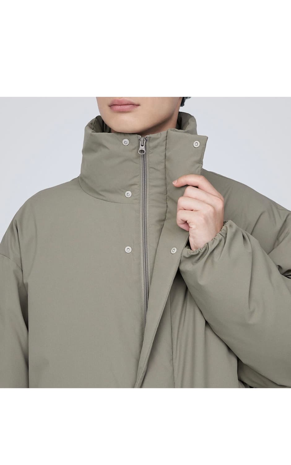 무인양품 무지 발수 스탠드칼라 다운 코트 몬스터 파카 상품이미지2