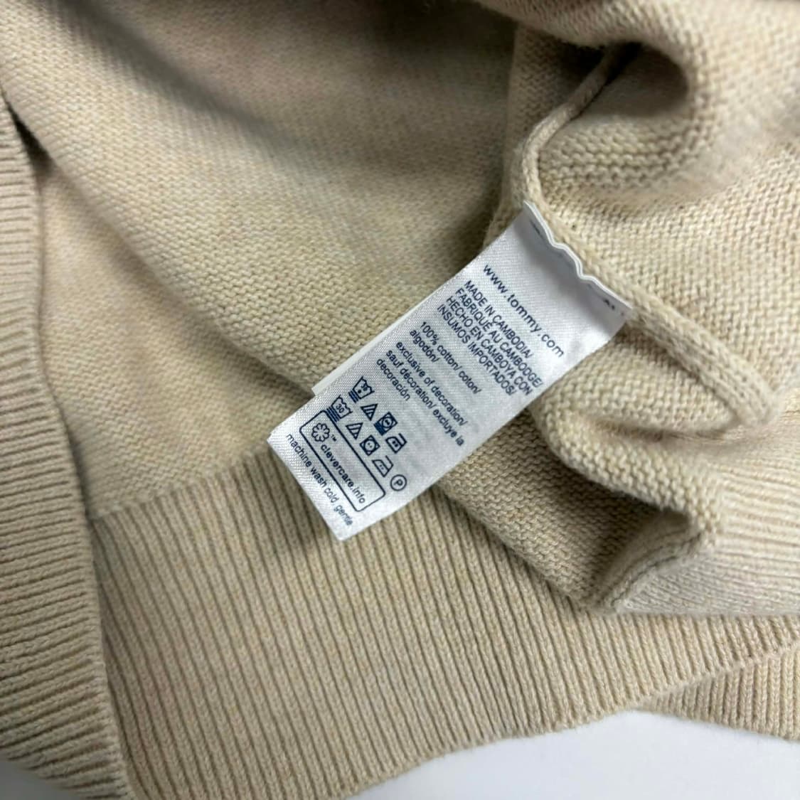 타미힐피거 베이지 핀터깔 코튼 니트 집업 희귀져지(L) 상품이미지7