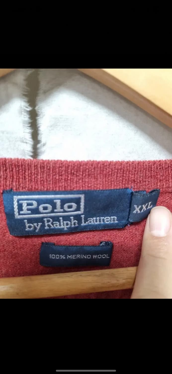 폴로 랄프로렌 메리노울 브이넥 니트 레드 XXL 상품이미지2