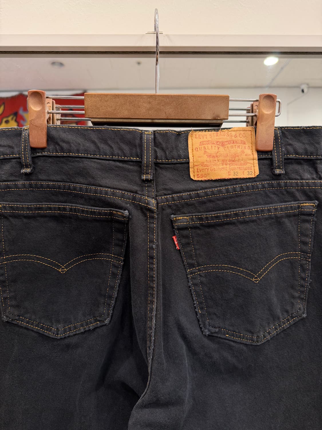 90s Levis 리바이스 550 흑청 데님 팬츠 (31) (USA) 상품이미지6