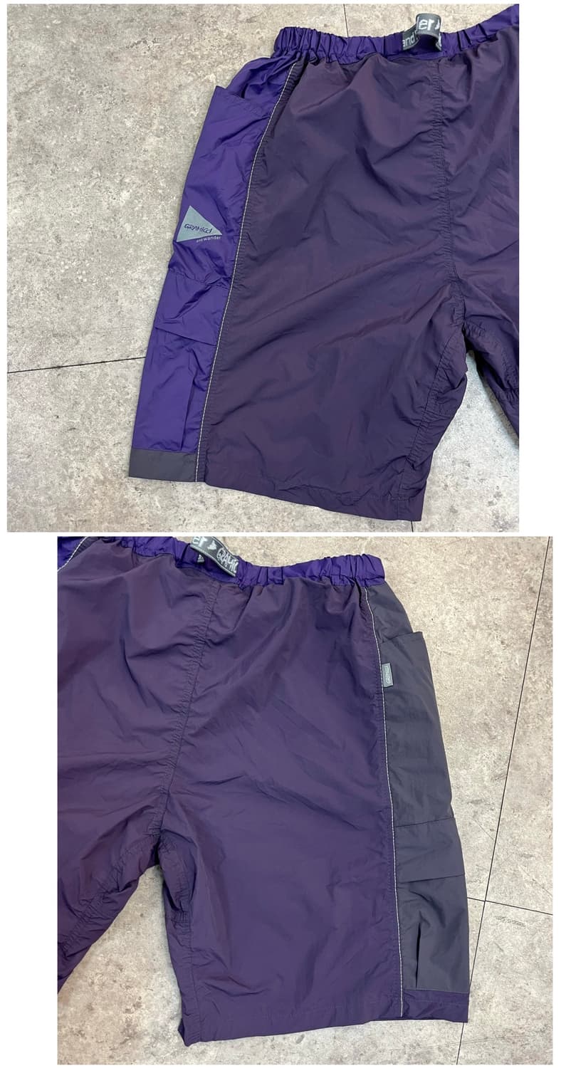 앤드원더X그라미치 패치워크 윈드 하프 팬츠 퍼플 XL #csz3275  상품이미지9