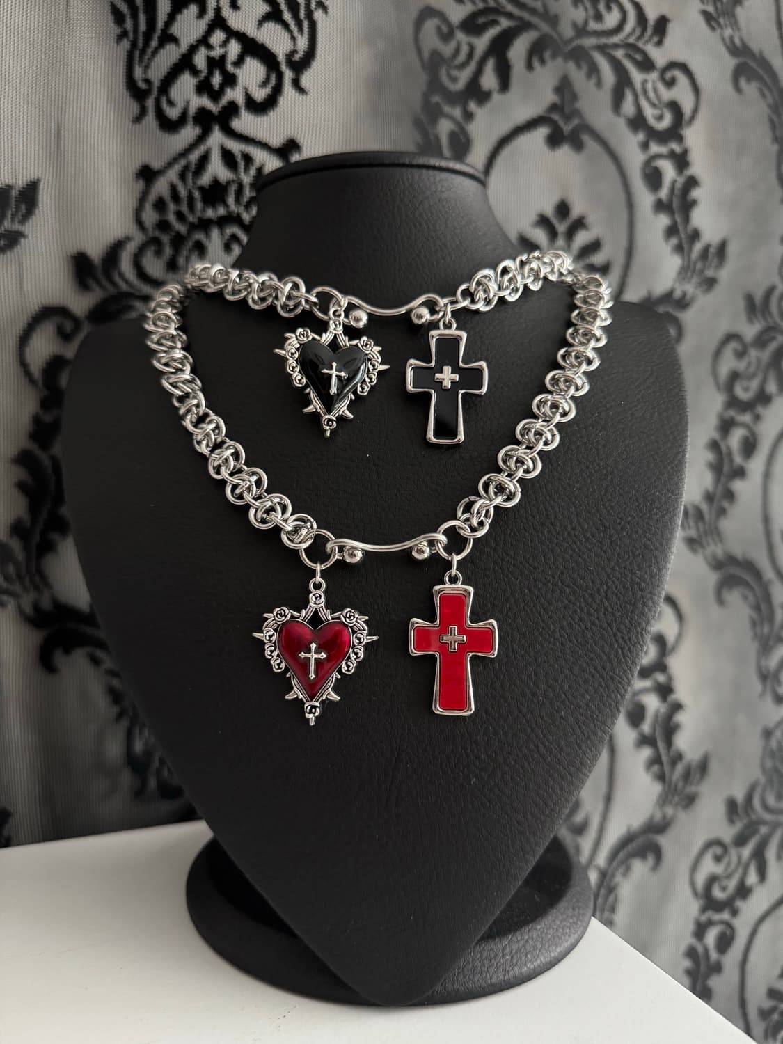 사랑애 십자가 트라이벌 피어싱 펑크 갸루 목걸이  상품이미지2