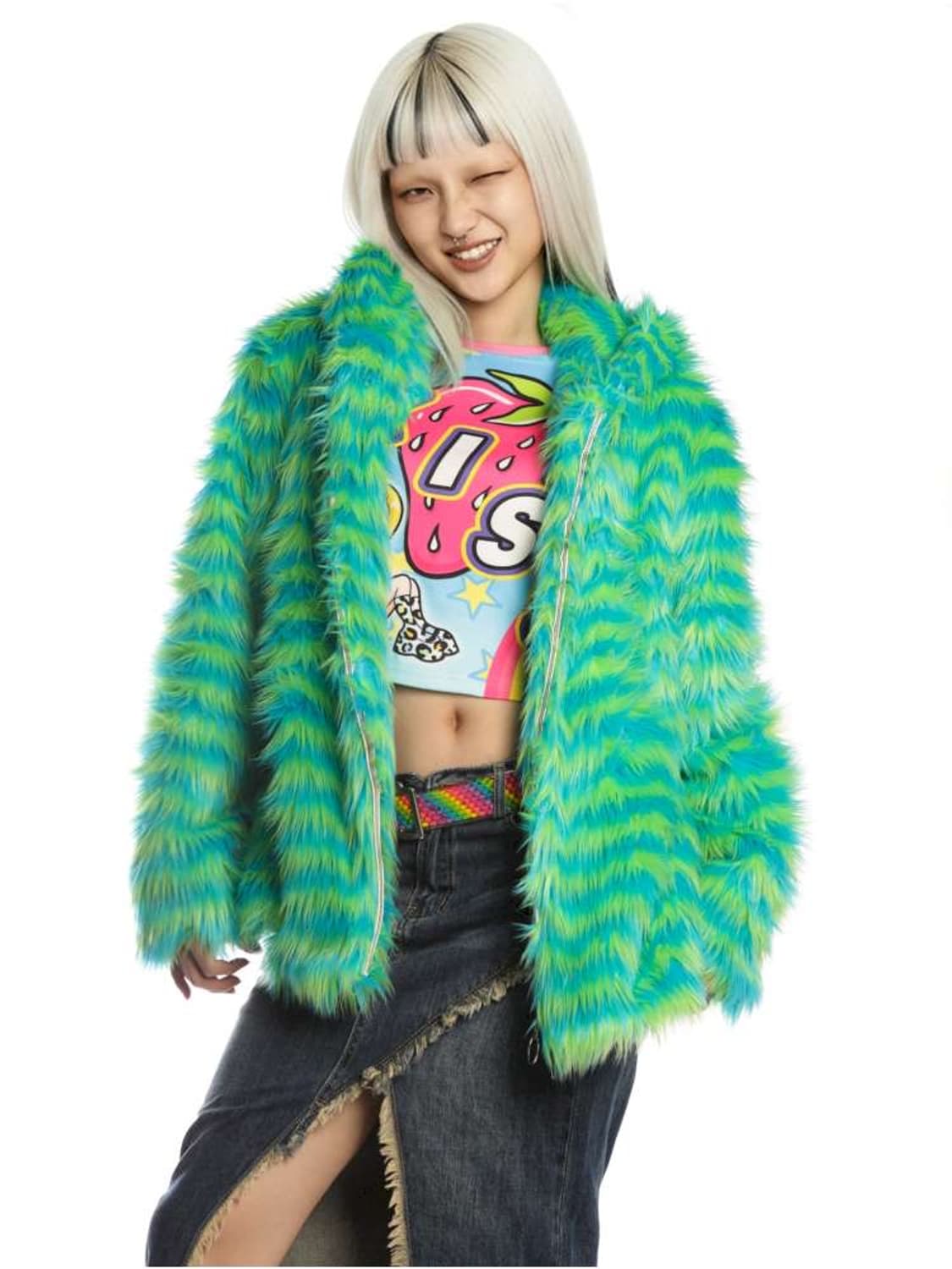 [새상품] Sculture tokyo 그린 퍼 후드자켓 상품이미지3