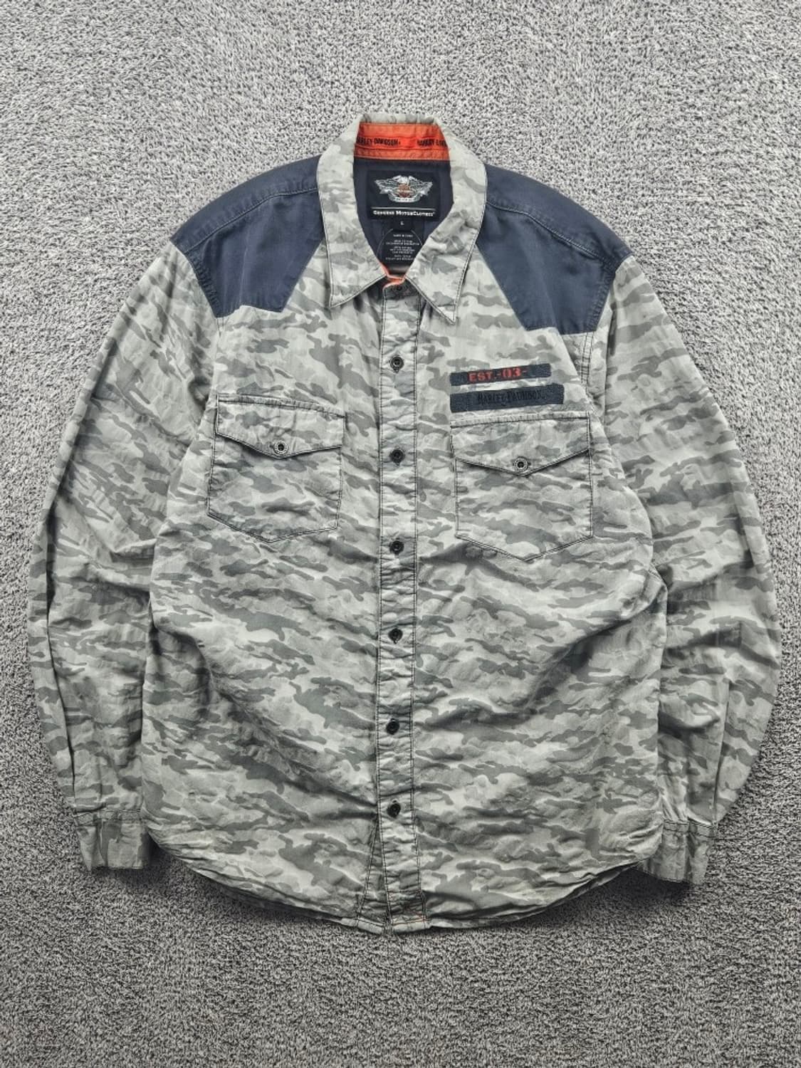 할리데이비슨 카모플라쥬 패턴 바이커 셔츠 ( L ) / 11465 상품이미지1