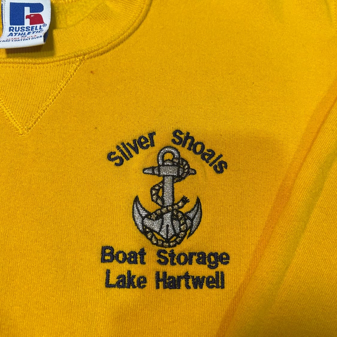 [M] 90s 러셀 made in usa 자수 기모 스웻셔츠 상품이미지2