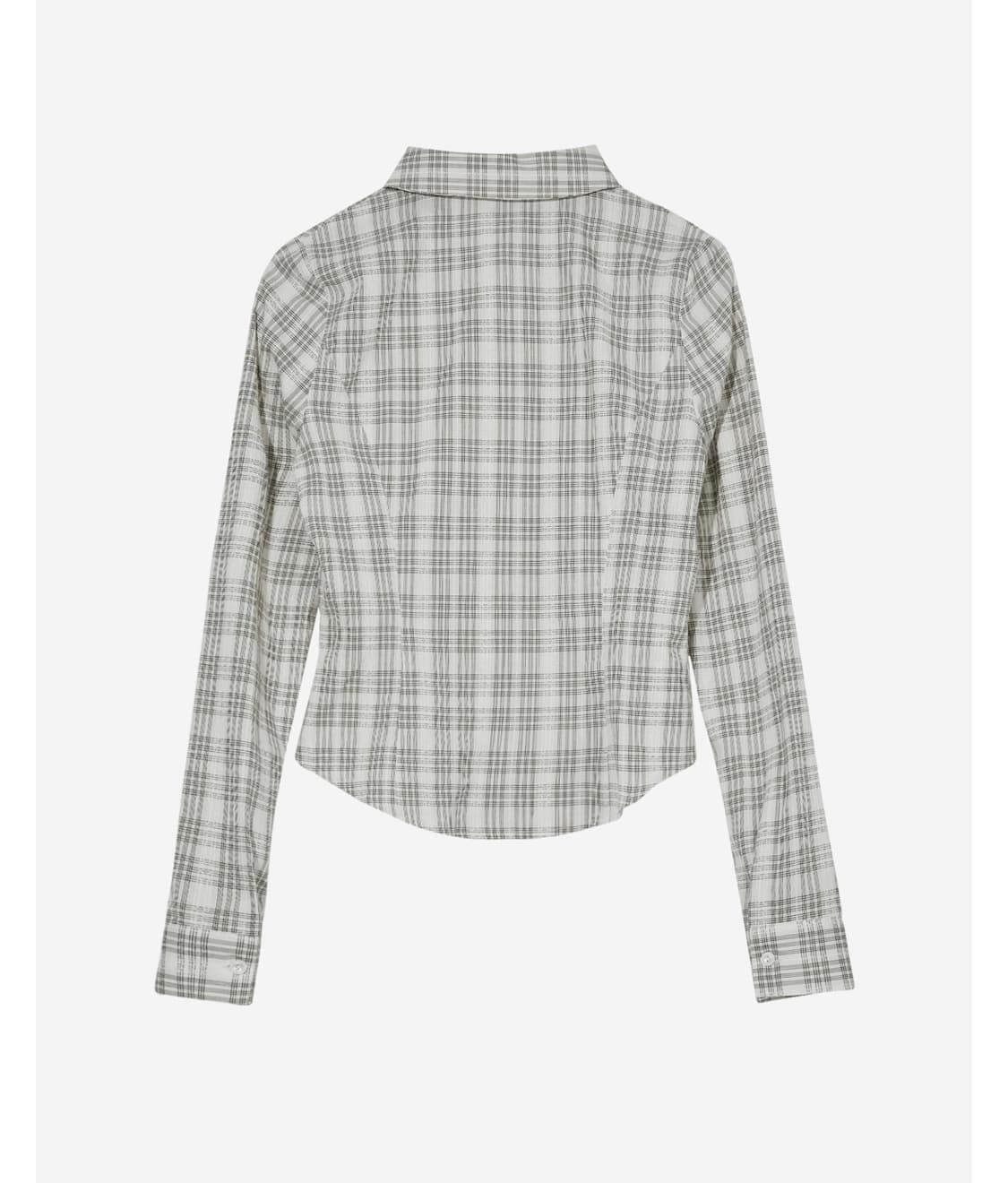 cerric check bustier shirt, beige  상품이미지3