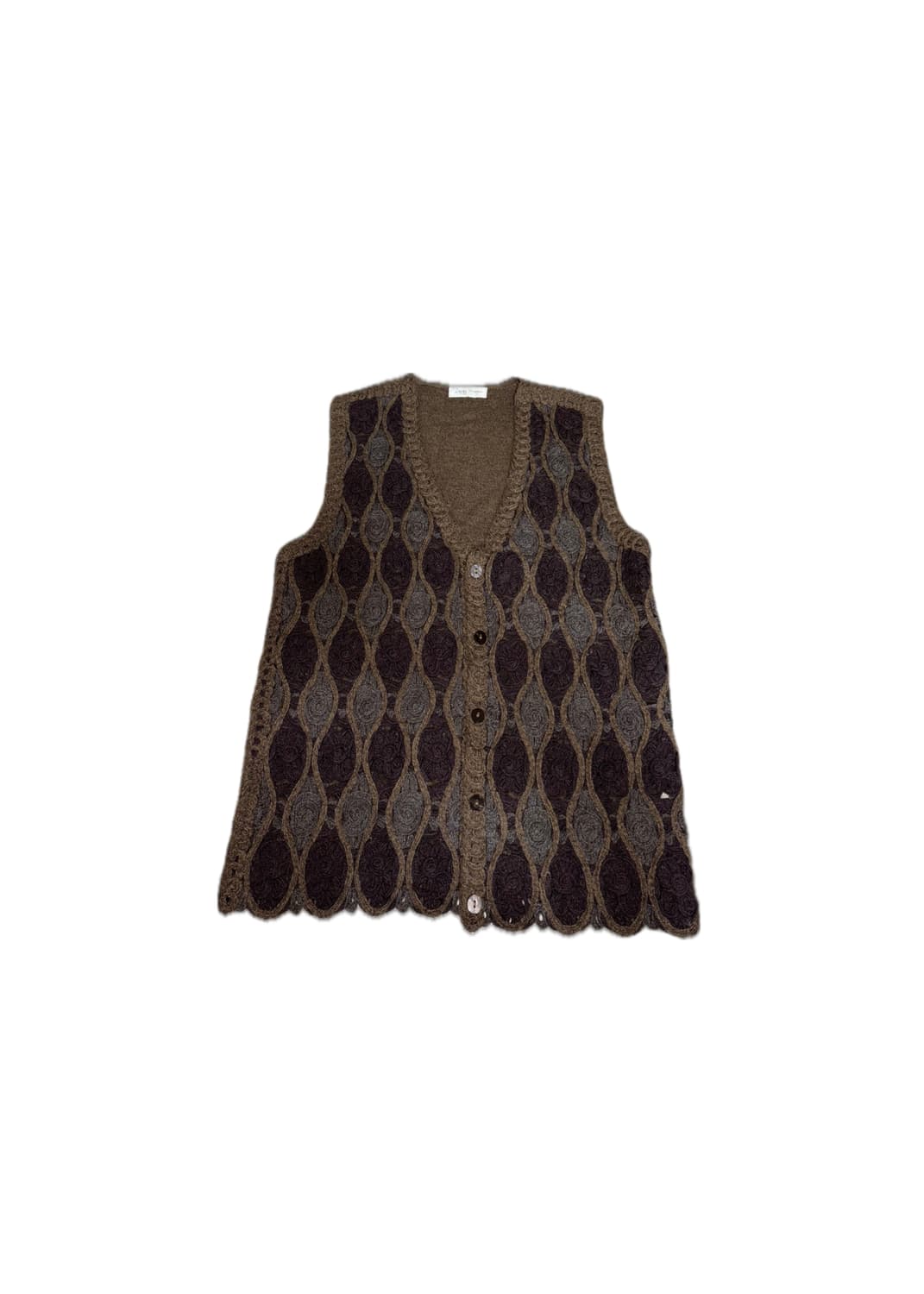 모리걸 플라워 니트 레이어드 베스트 조끼 일본 빈티지 히피 하구미 상품이미지1